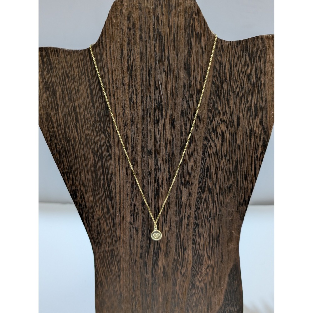 Sequin NYC Reversible Paw Print Heart Necklace Gold Tone Animal Lover Gift Tube